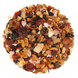 Mango Hibiscus Herbal Tea - A tropical, caffeine-free infusion with juicy mango sweetness and tangy hibiscus notes for a vibrant and refreshing experience.