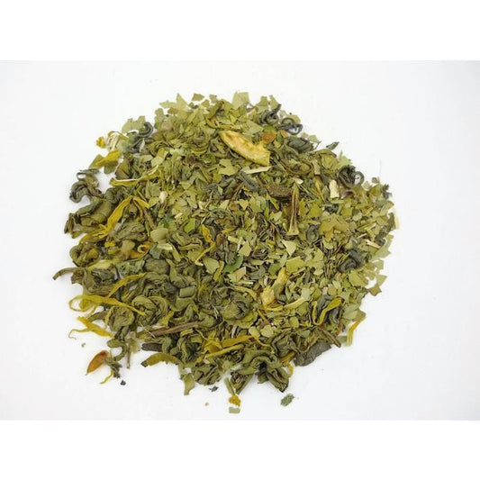 Morning Glory Blend Green Tea - A bright and uplifting blend of green tea with floral and citrus notes, perfect for starting your day with vitality