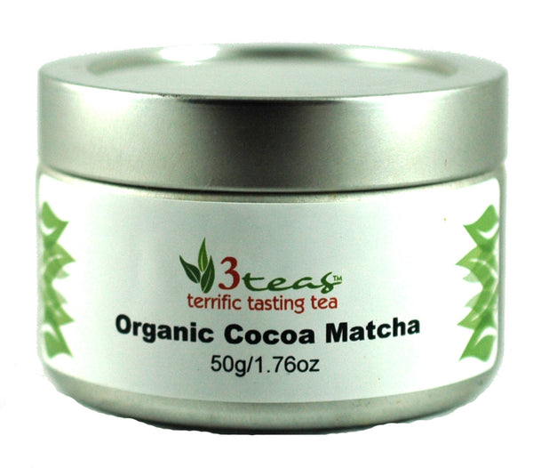 Organic Cocoa Matcha Tea - A decadent blend of rich cocoa and vibrant matcha green tea for a creamy, antioxidant-rich indulgence.