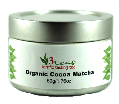 Organic Cocoa Matcha Tea - A decadent blend of rich cocoa and vibrant matcha green tea for a creamy, antioxidant-rich indulgence.