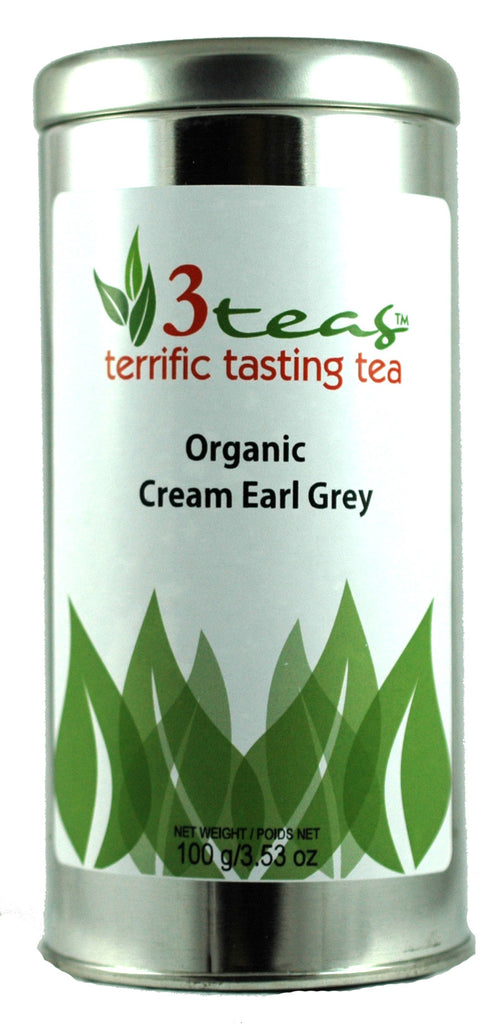 Organic Cream Earl Grey Black Tea - A smooth, aromatic blend of classic Earl Grey with a hint of creamy vanilla for a luxurious tea experience.