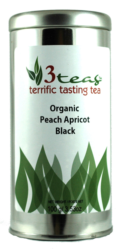 Organic Peach Apricot Black Tea - A fruity blend of rich black tea with the natural sweetness of organic peach and apricot flavors