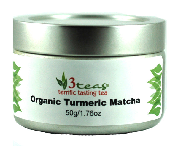 Organic Turmeric Matcha Tea - A powerful blend of vibrant matcha green tea and earthy turmeric, offering a smooth, antioxidant-rich, and energizing experience.