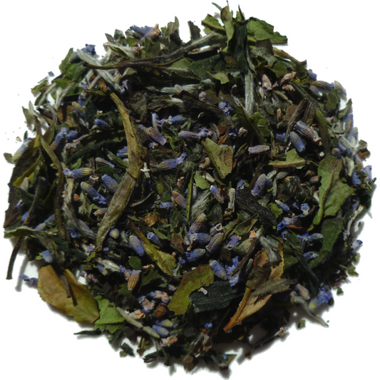 Organic Lavender White Tea - A delicate blend of white tea and soothing lavender blossoms, offering a floral and calming tea experience.
