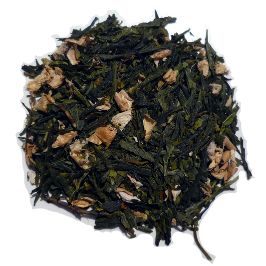 Peppermint Ginger Green Tea - A refreshing blend of green tea, zesty ginger, and cool peppermint for a soothing and invigorating tea experience.
